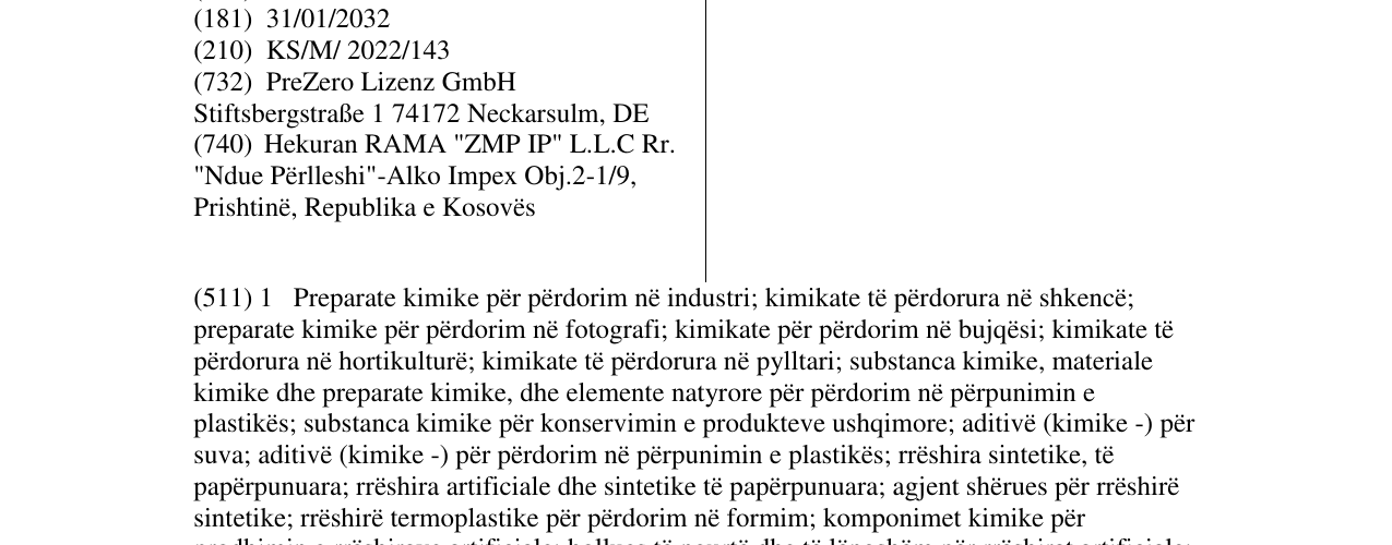Zëri i markës PREZERO në buletin