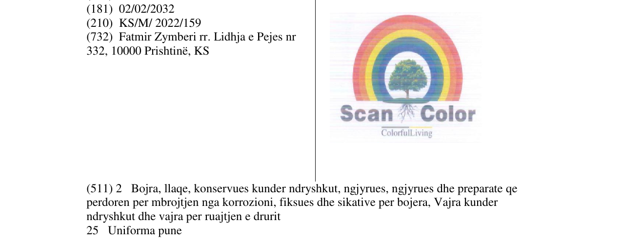 Zëri i markës SCAN COLOR në buletin