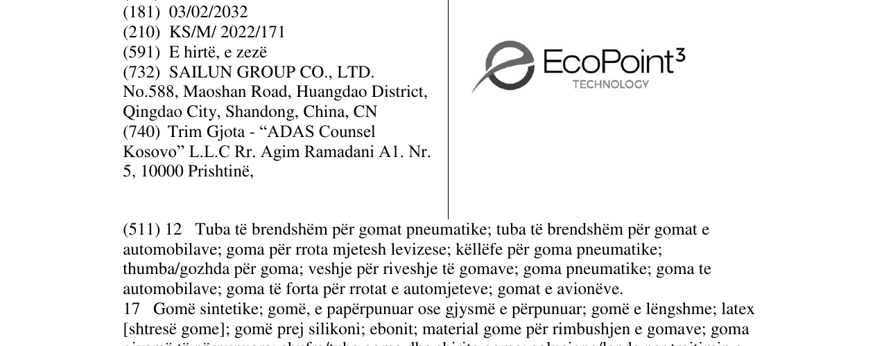 Zëri i markës Eco Point3 në buletin