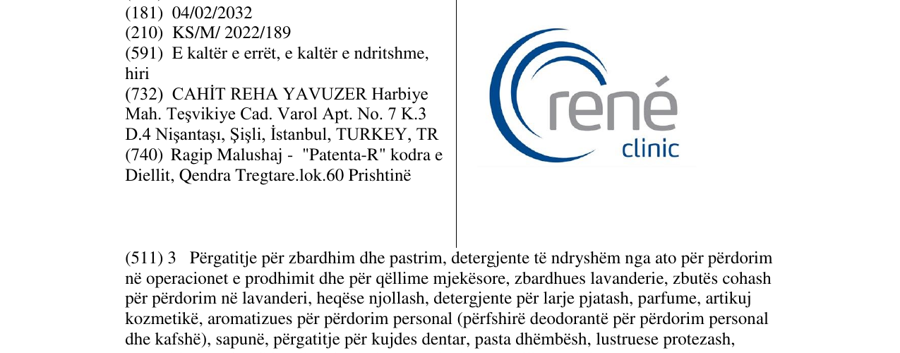 Zëri i markës rene clinic në buletin