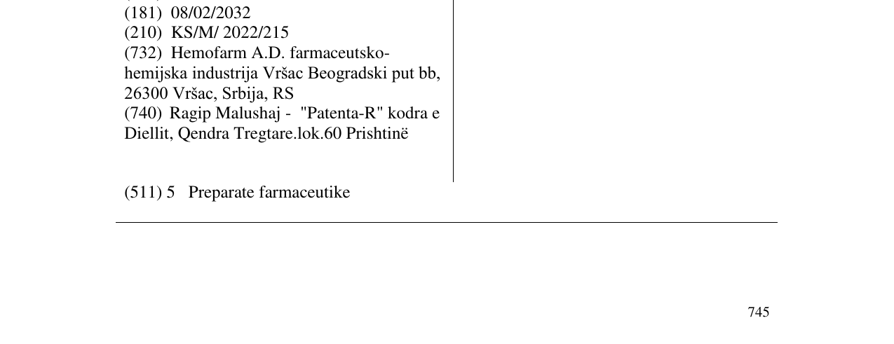 Zëri i markës PANLAX në buletin