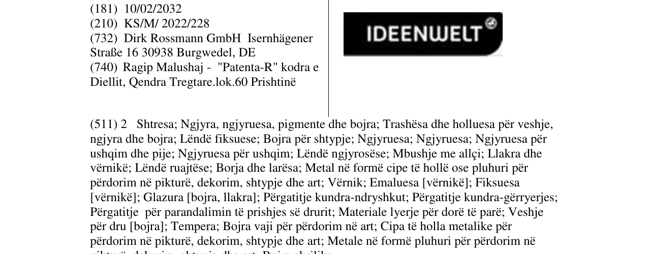 Zëri i markës Markë figurative në buletin