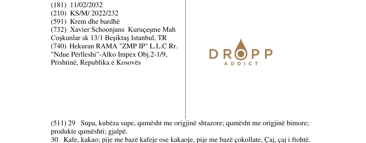 Zëri i markës DROPP ADDICT në buletin