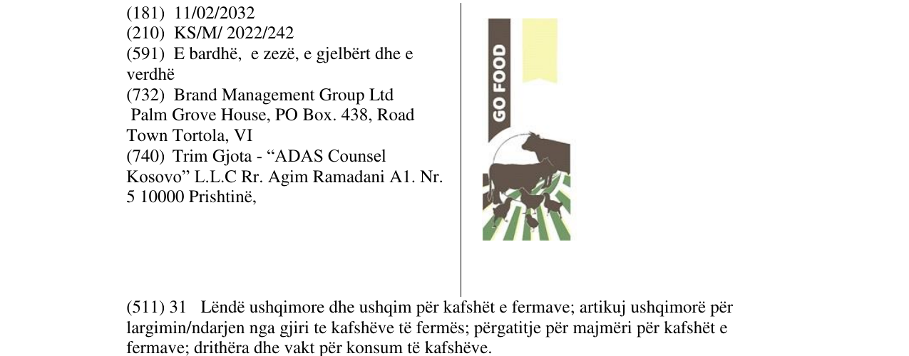 Zëri i markës Go Food në buletin