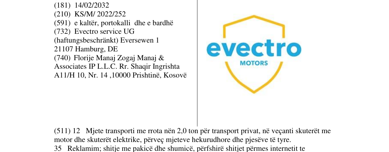 Zëri i markës evectro në buletin