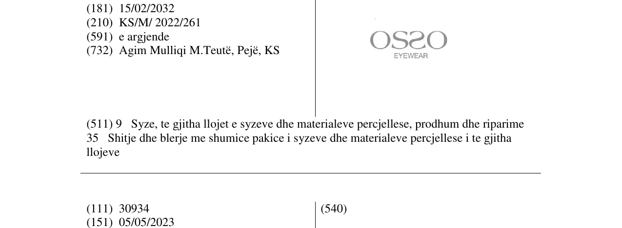 Zëri i markës osso në buletin
