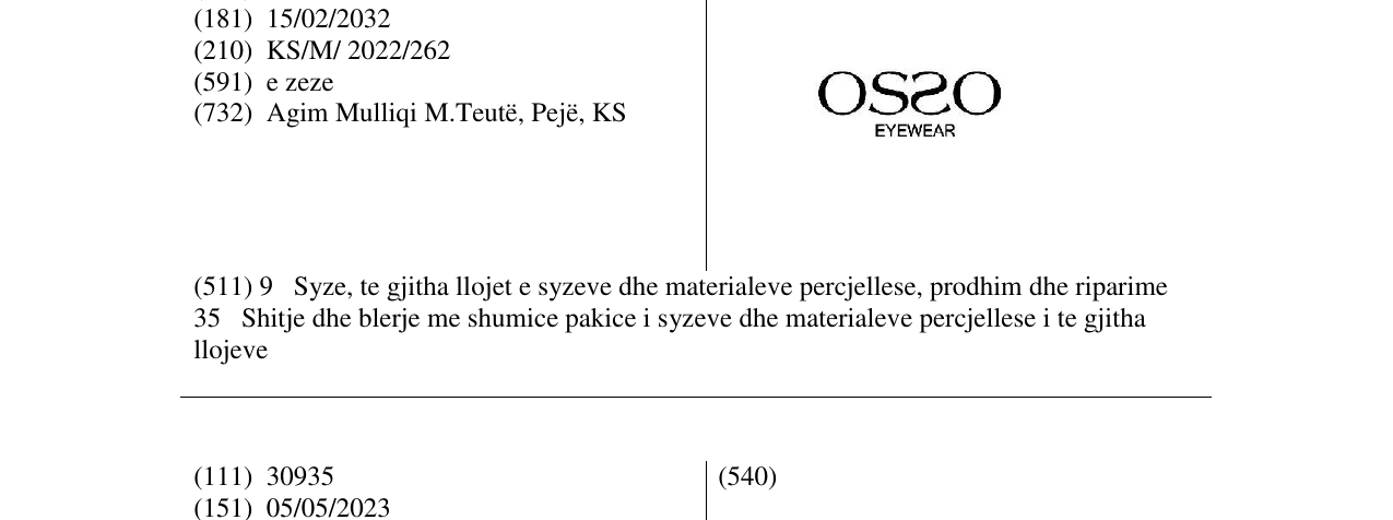 Zëri i markës osso në buletin