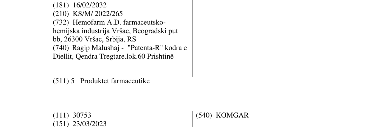 Zëri i markës XEPAR në buletin