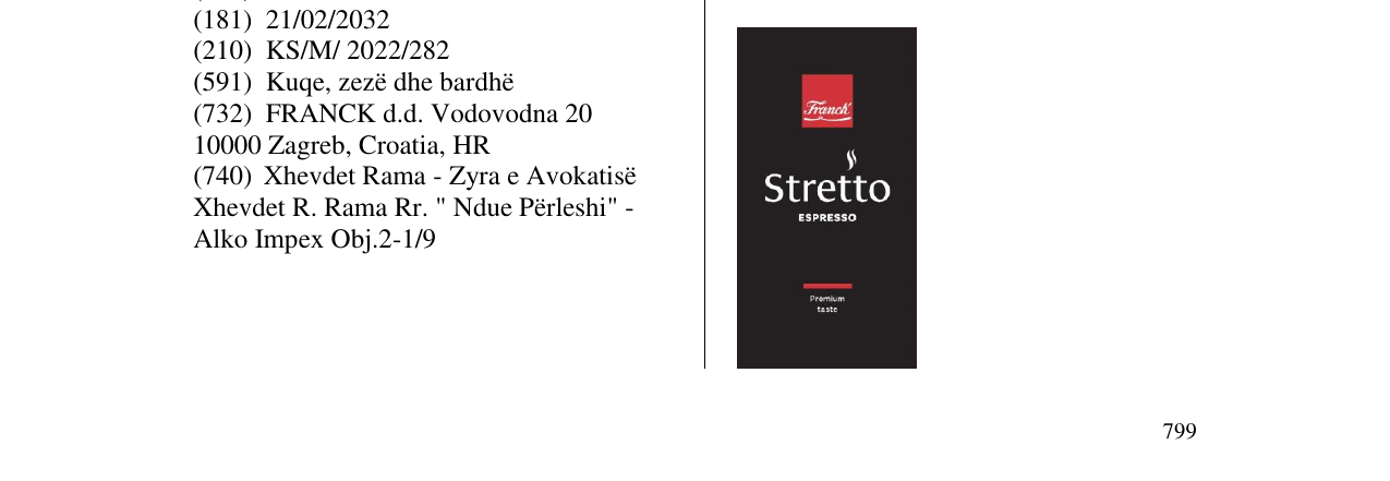 Zëri i markës Stretto në buletin