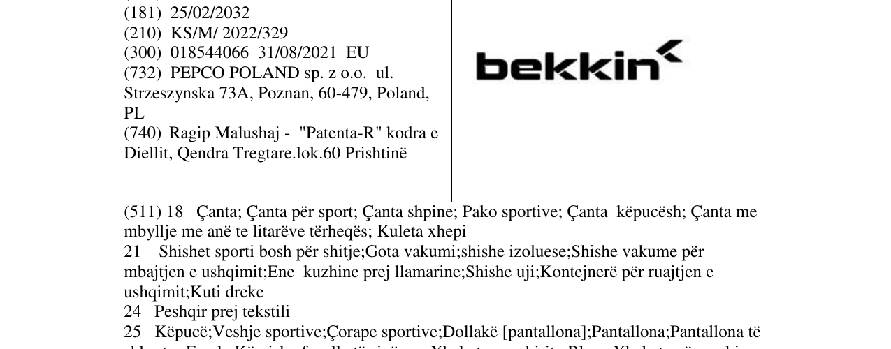 Zëri i markës bekkin në buletin