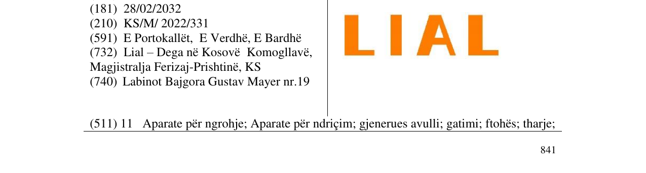Zëri i markës LIAL në buletin