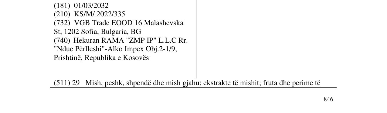 Zëri i markës Panino në buletin