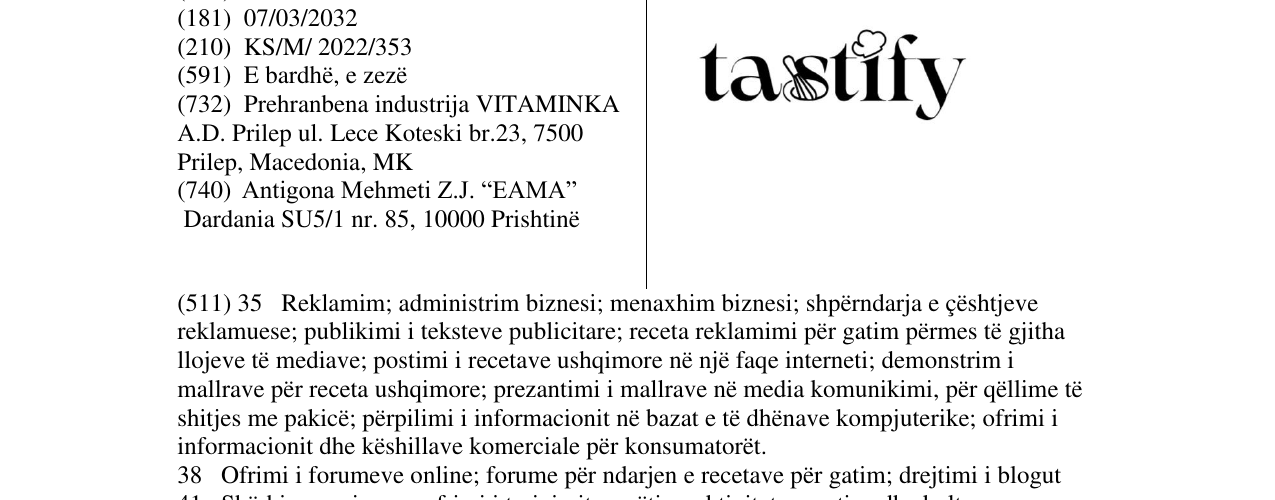 Zëri i markës tastify në buletin