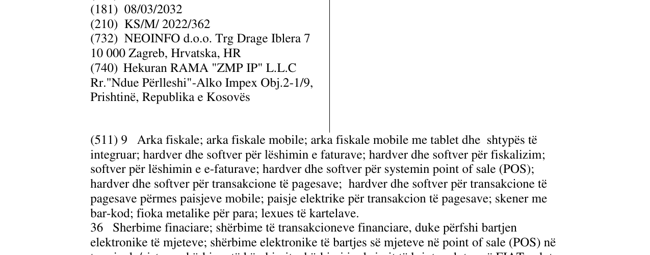 Zëri i markës Adeo POS në buletin