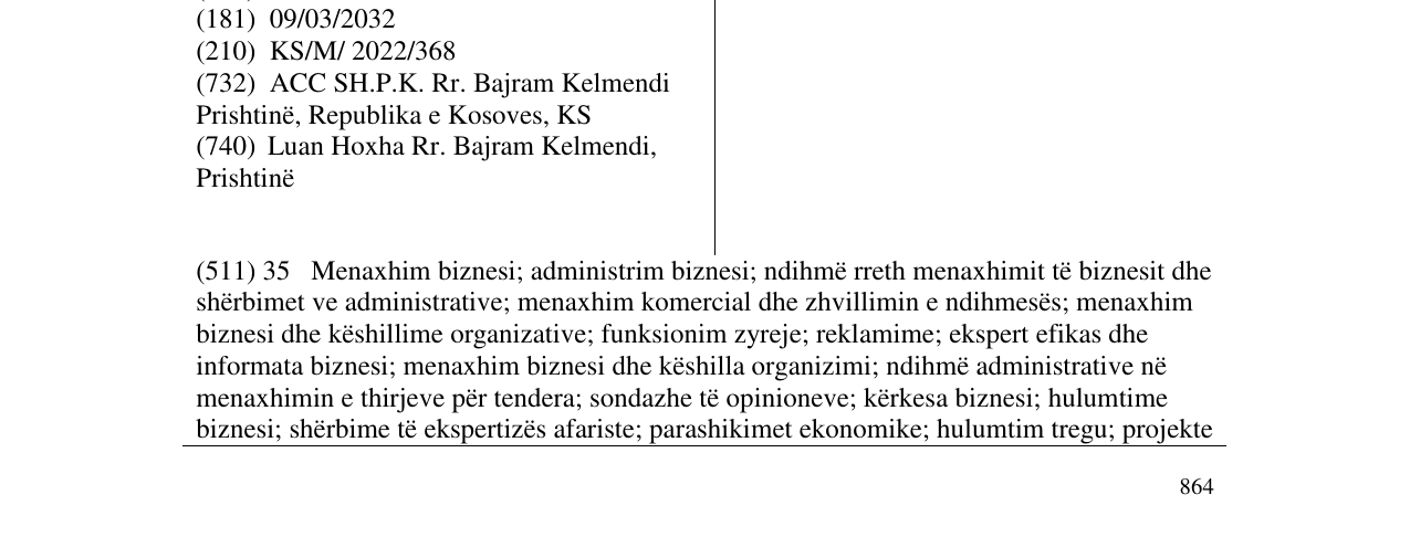 Zëri i markës ACC në buletin
