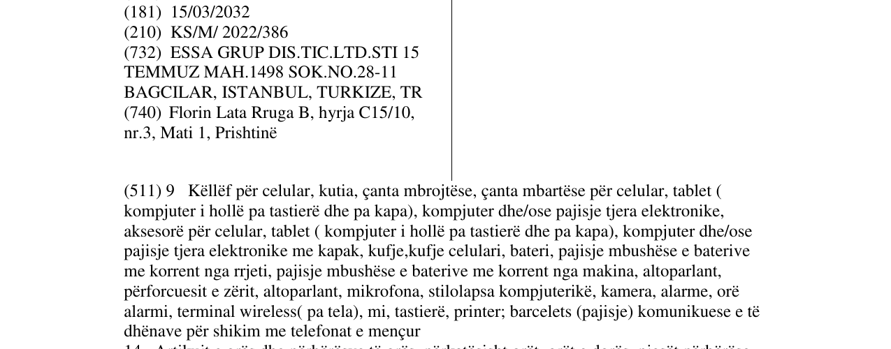 Zëri i markës MASCIONNI në buletin