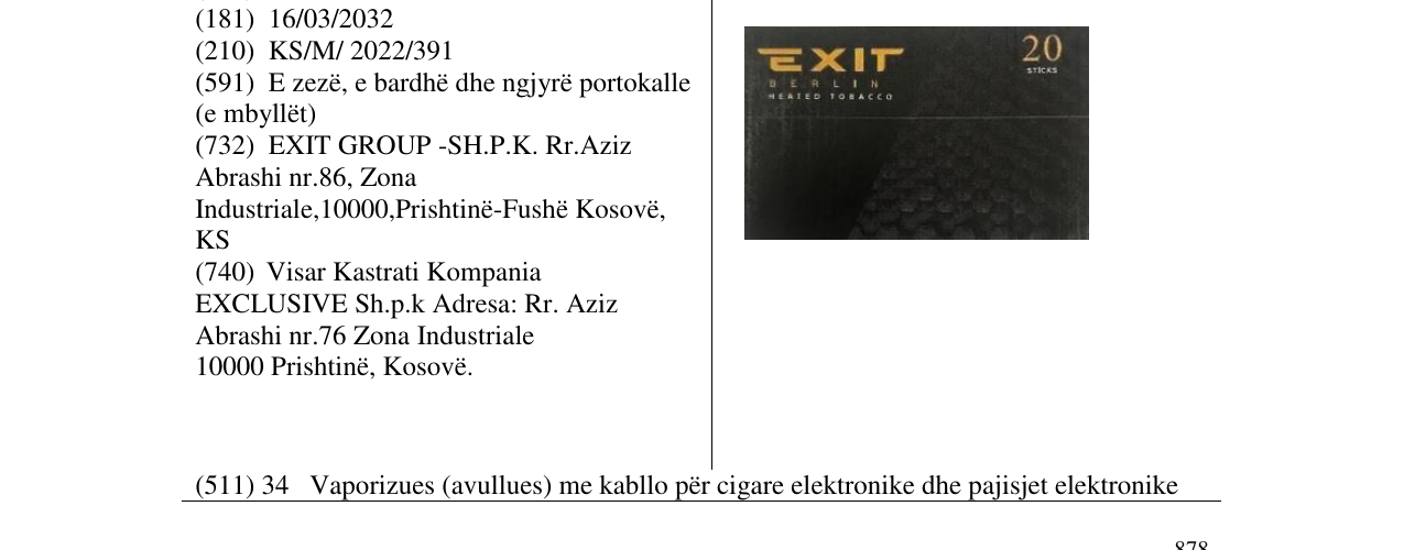 Zëri i markës exit në buletin