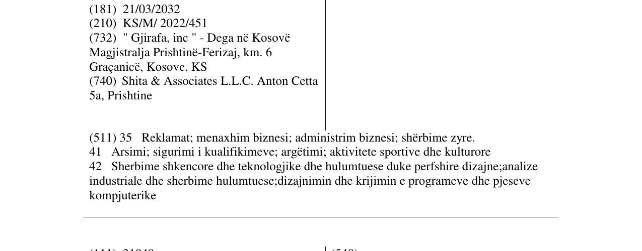 Zëri i markës gjirafaPikBiz në buletin