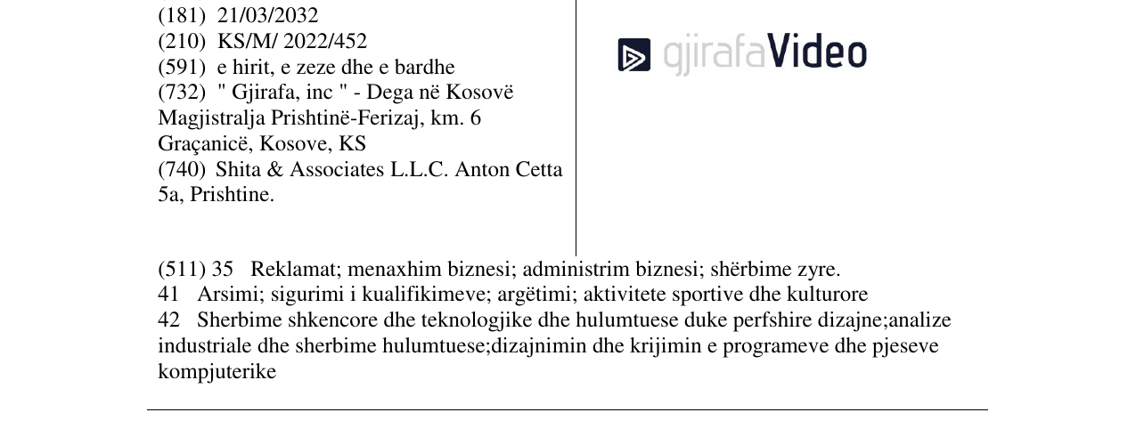 Zëri i markës gjirafa Video në buletin
