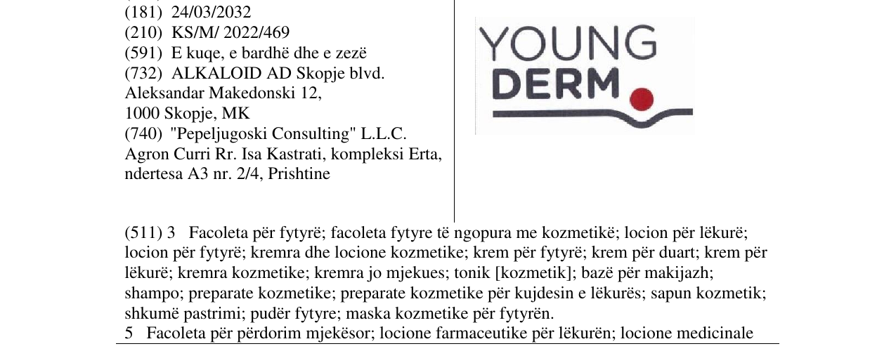 Zëri i markës YOUNG DERM në buletin