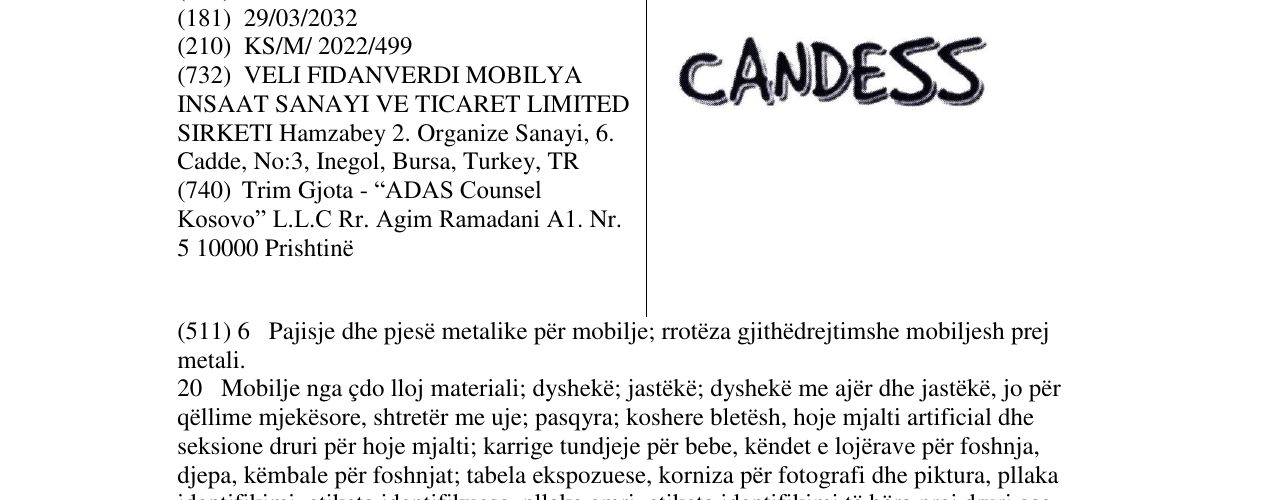 Zëri i markës CANDESS në buletin
