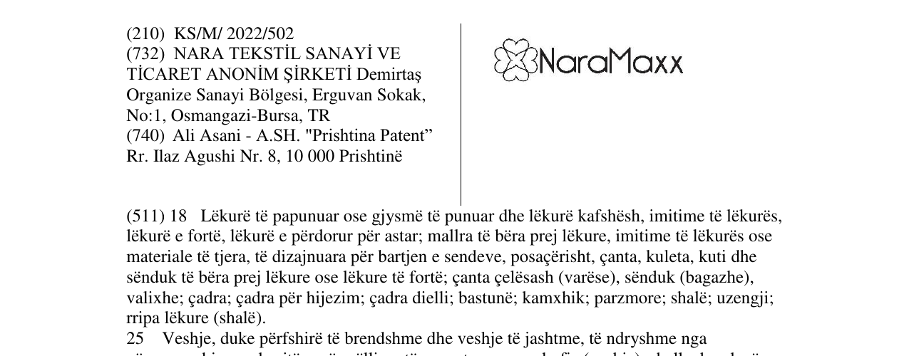Zëri i markës NaraMaxx në buletin
