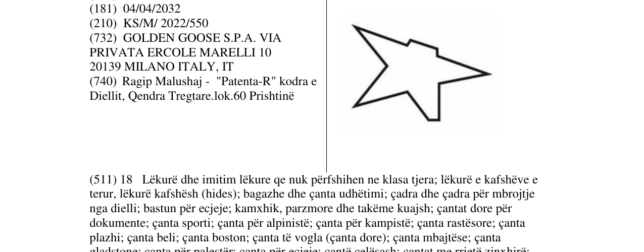 Zëri i markës Markë figurative në buletin