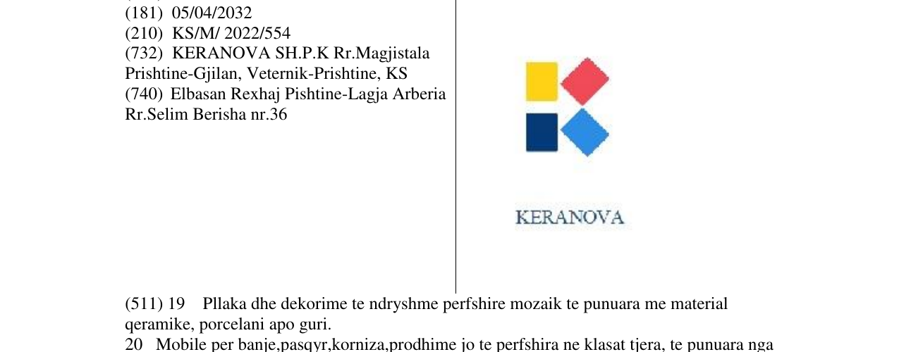 Zëri i markës KERANOVA në buletin