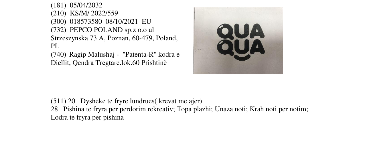 Zëri i markës QUA QUA në buletin