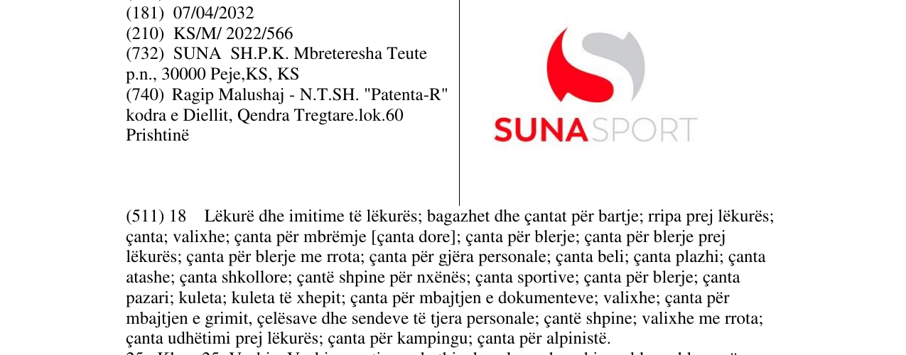 Zëri i markës SUN SPORT në buletin