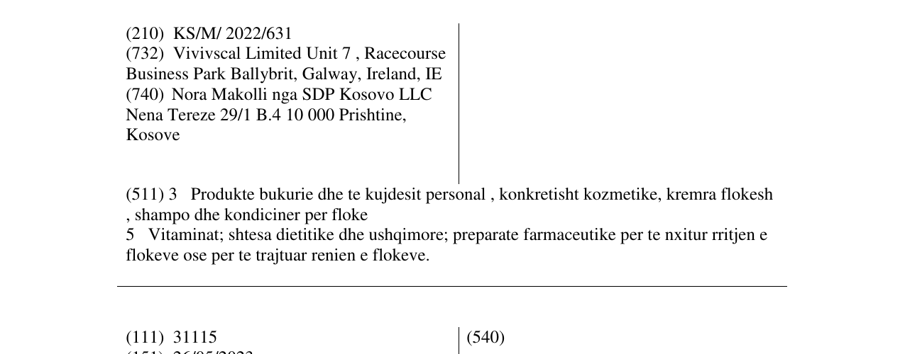 Zëri i markës VVISCAL në buletin