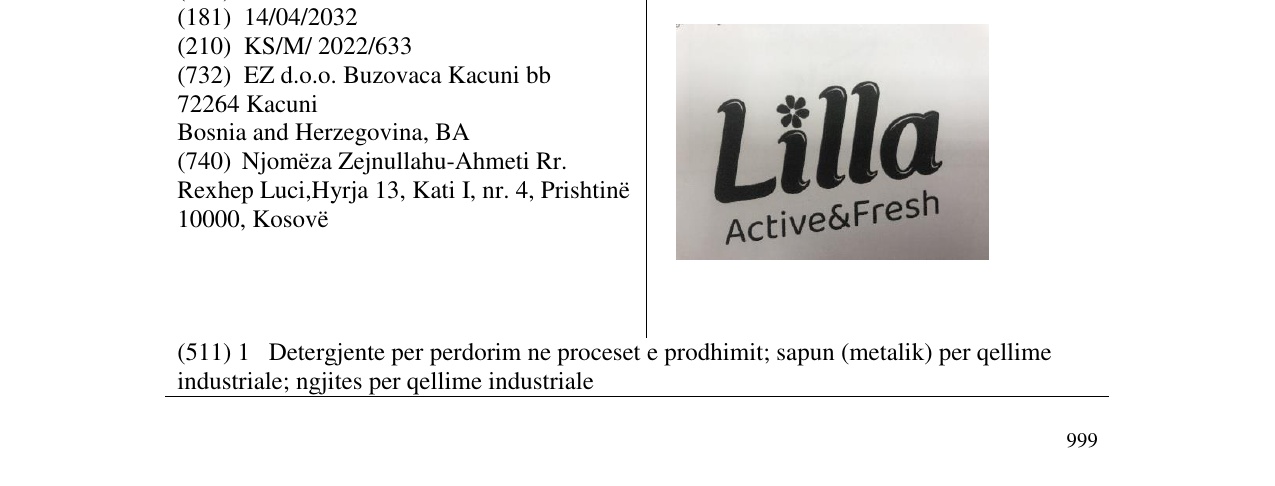 Zëri i markës Lilla në buletin