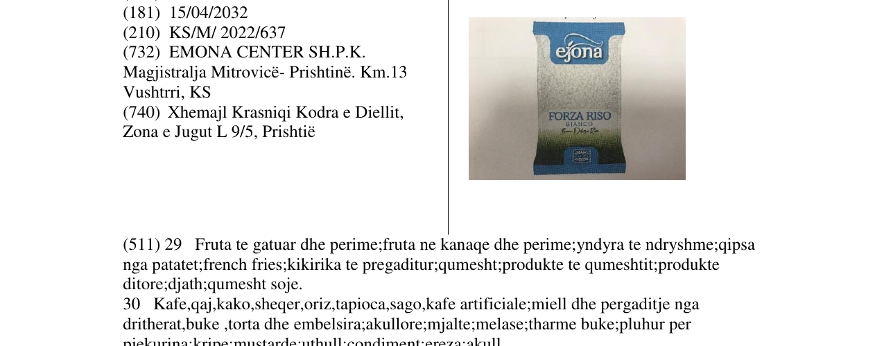 Zëri i markës ejona në buletin