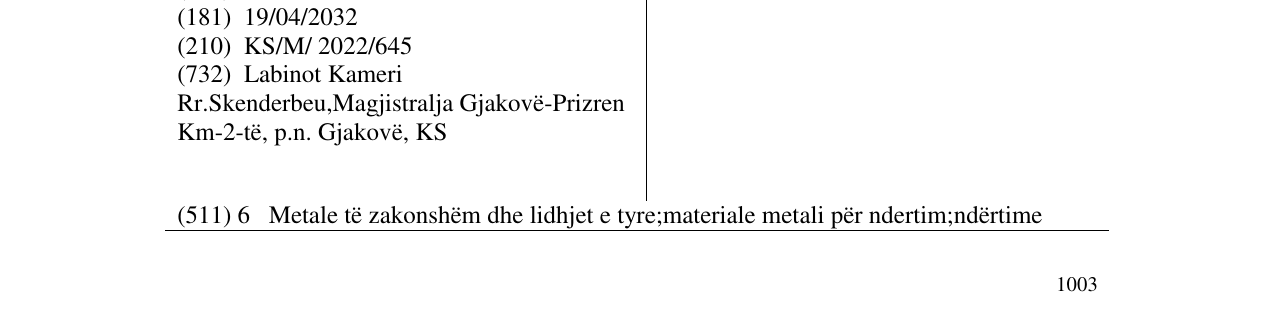 Zëri i markës RRONIFER GROUP në buletin