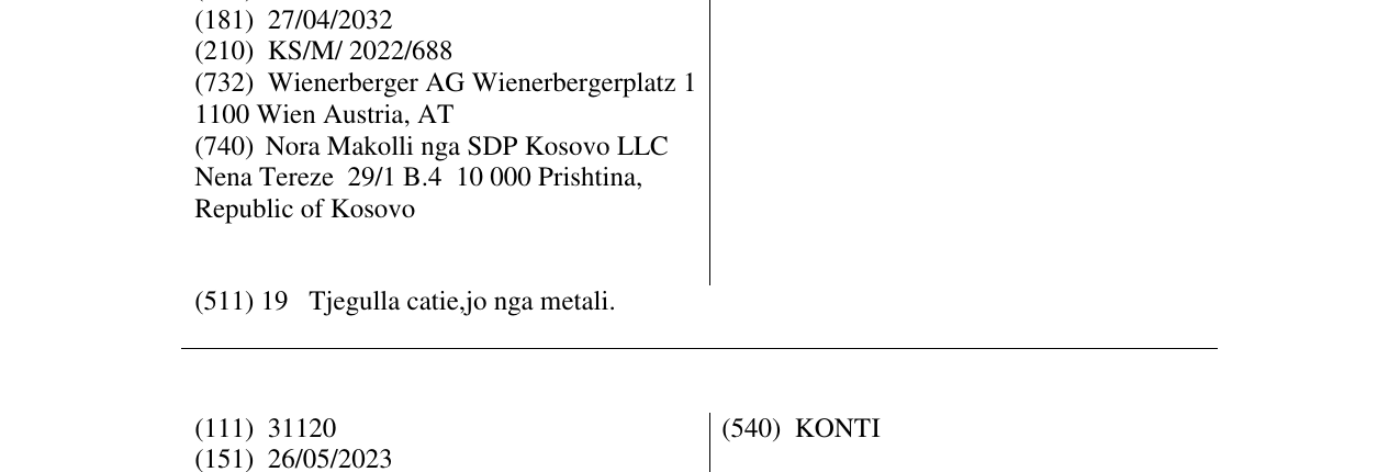 Zëri i markës KONTINENTAL në buletin