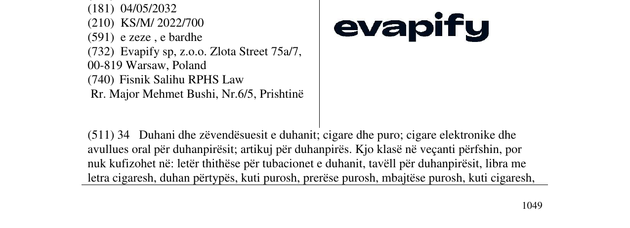 Zëri i markës evapify në buletin