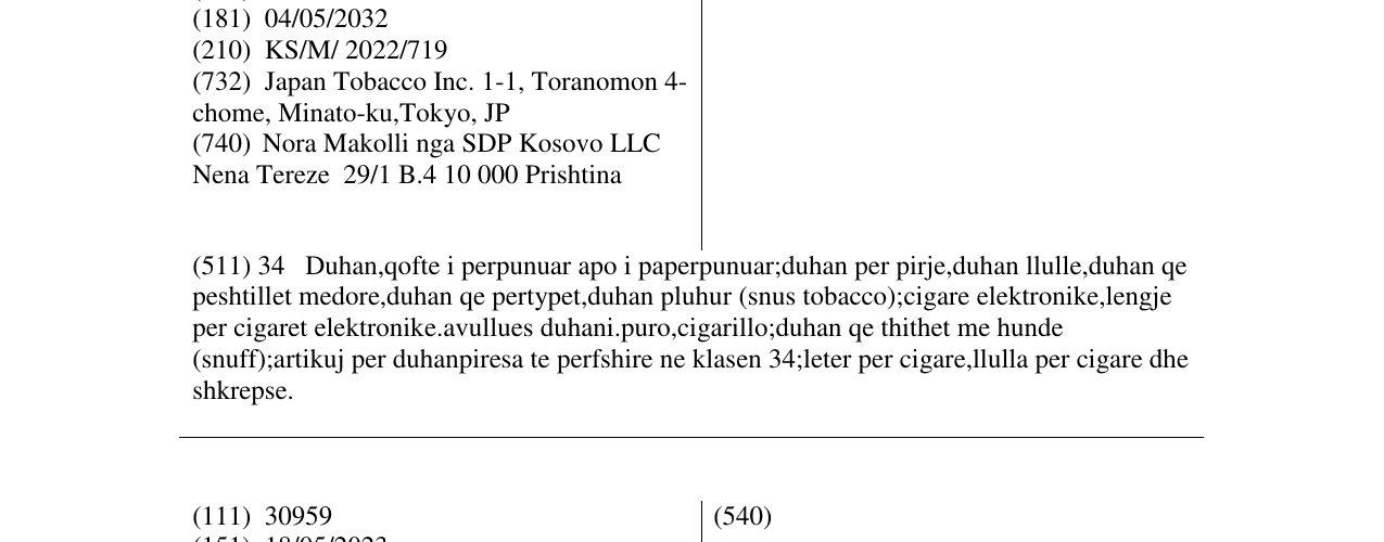 Zëri i markës SKY SILVER në buletin