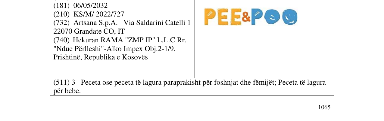 Zëri i markës PEE&POO në buletin