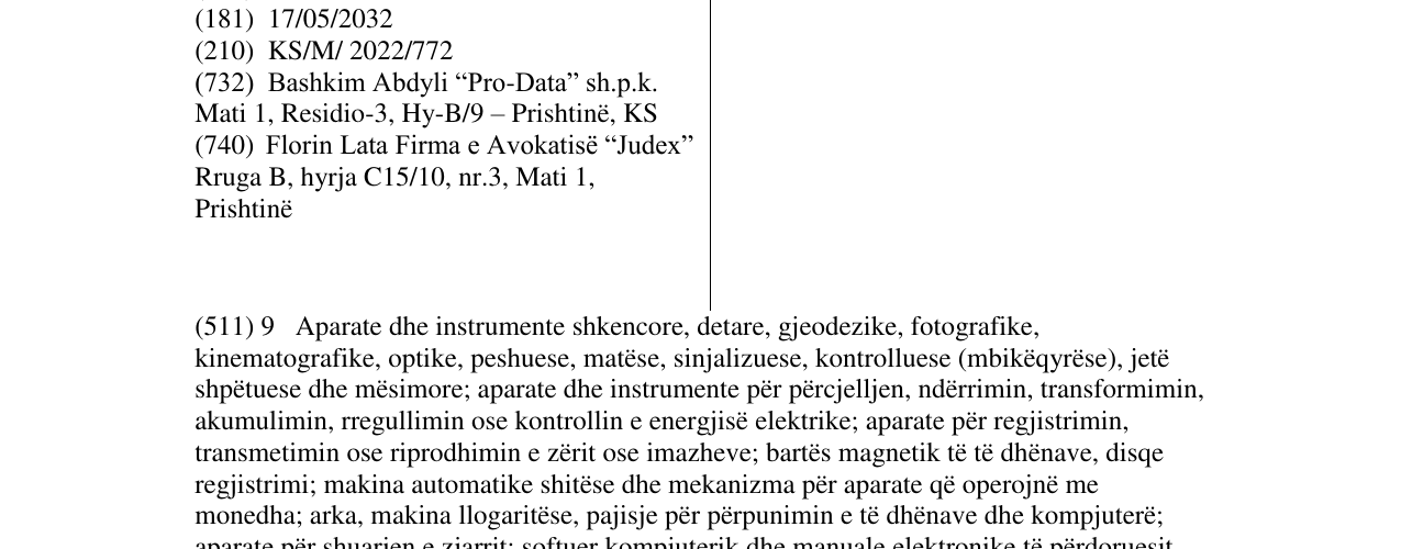 Zëri i markës PRO DATA në buletin