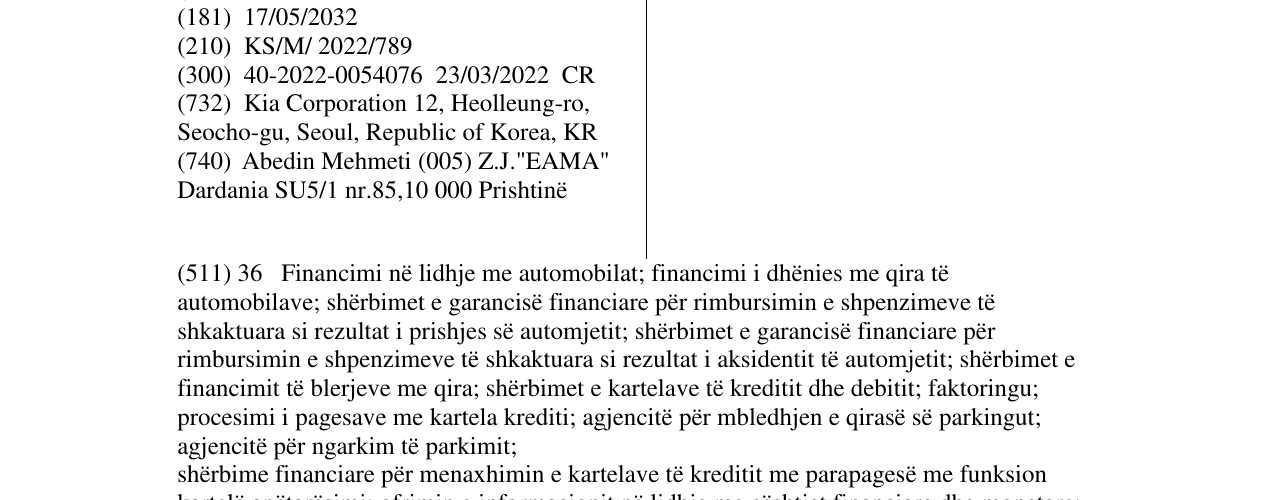Zëri i markës KIA në buletin