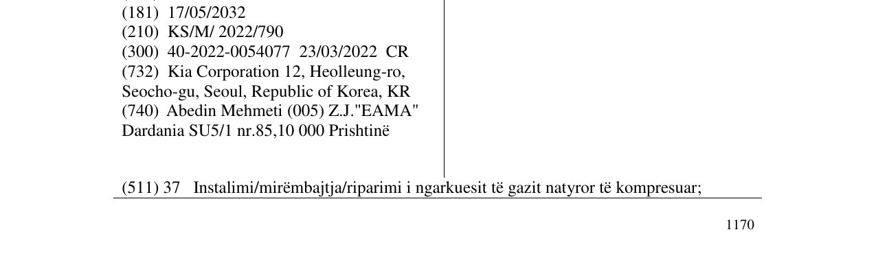 Zëri i markës KIA në buletin