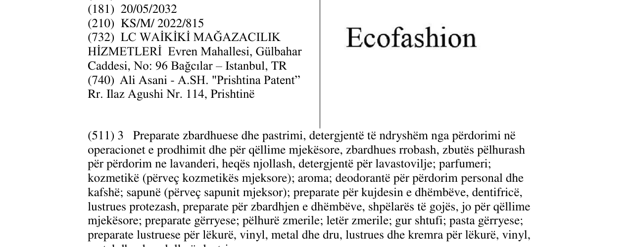 Zëri i markës Ecofashion në buletin