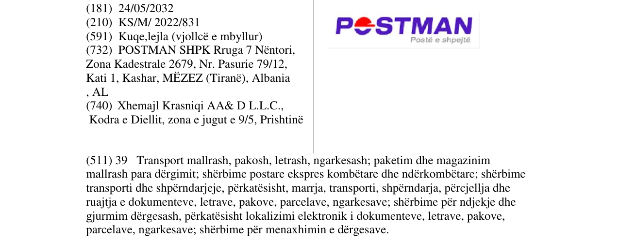 Zëri i markës POSTMAN në buletin