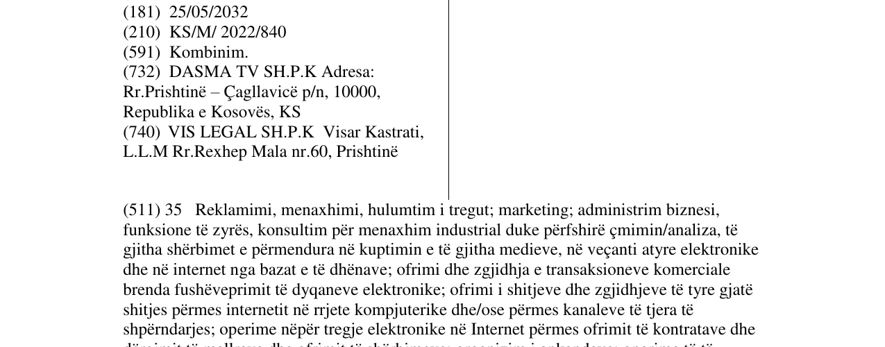 Zëri i markës INFO D në buletin