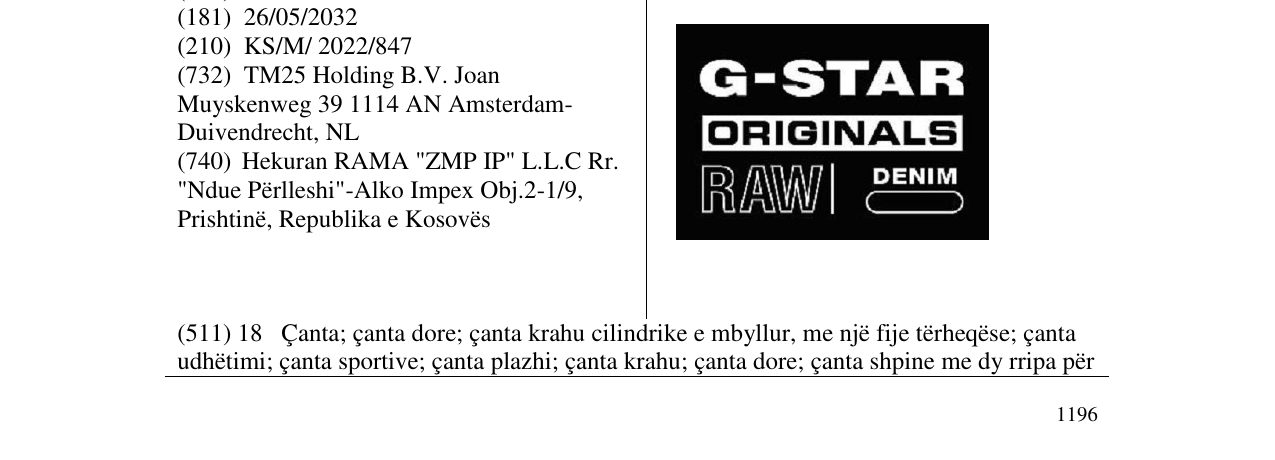 Zëri i markës G-STAR në buletin