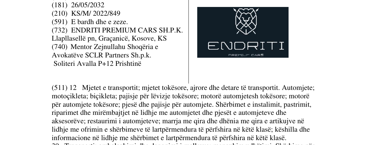 Zëri i markës ENDRITI në buletin