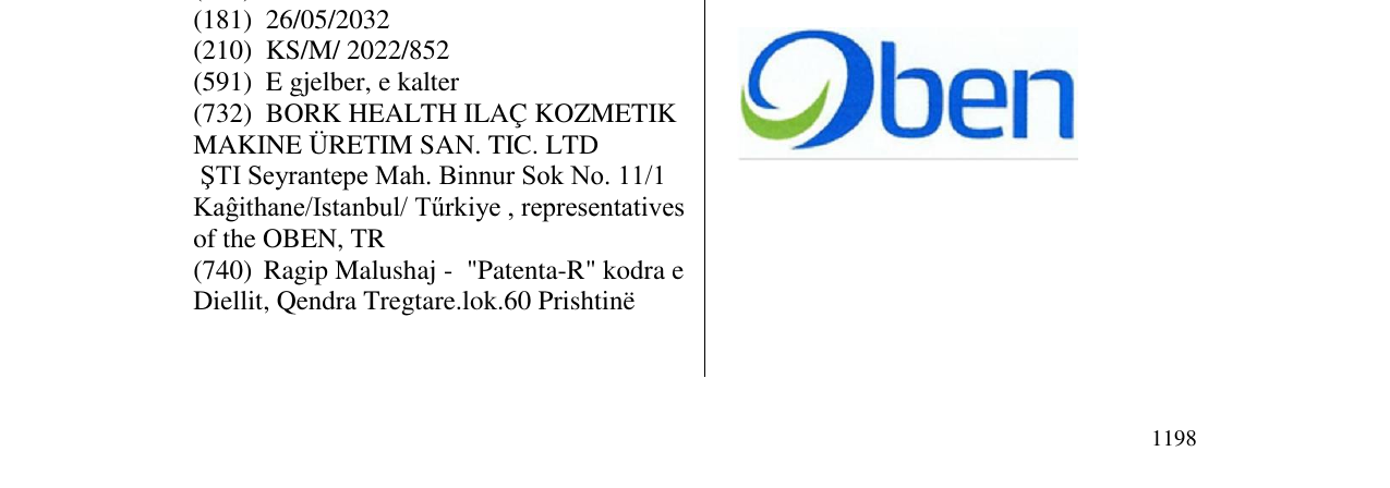 Zëri i markës Oben në buletin