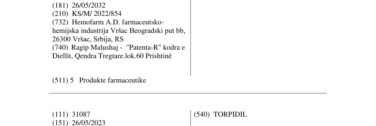 Zëri i markës TIAXIM në buletin
