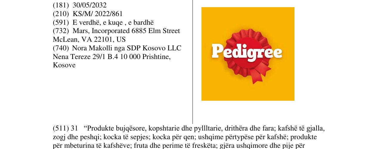 Zëri i markës Pedigree në buletin