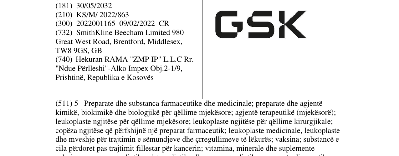 Zëri i markës GSK në buletin